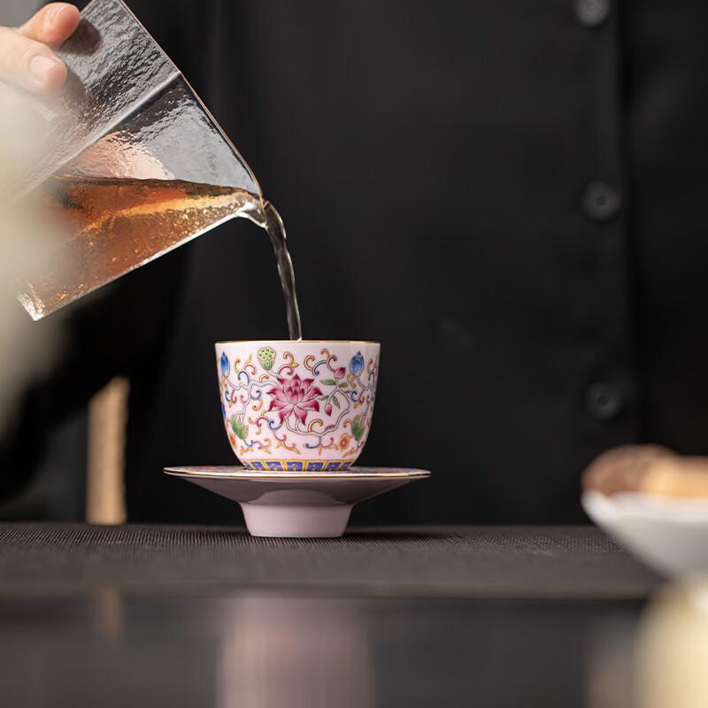 Sush Ceramic Enamel Palace Style Individual Teacup & Saucer Gift Set