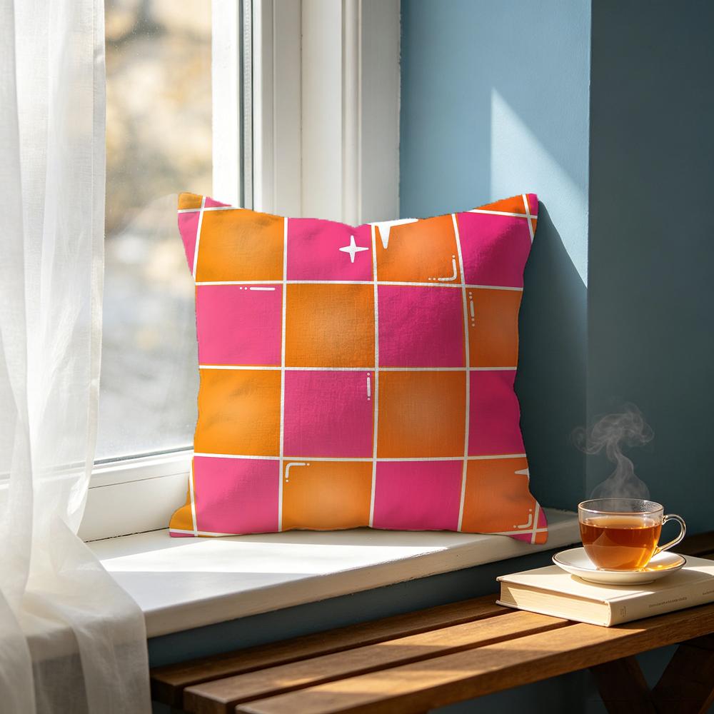 Art S Sternen-Schachbrettmuster Kissenbezug Kissenbezug Set Stk x x x Kissenbezug Dekorativ Sofa Heimdeko