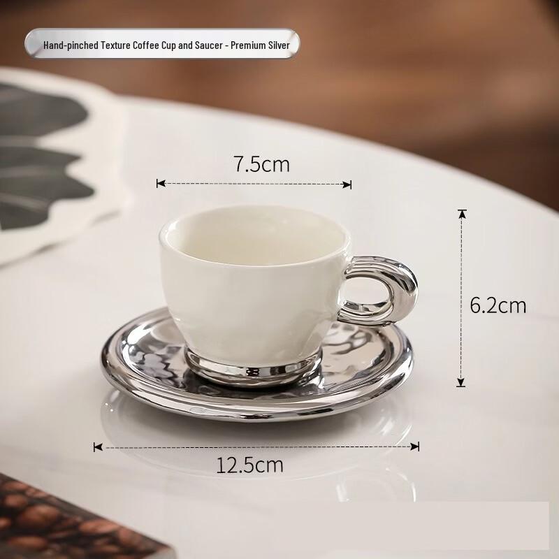 Abay Vintage Hand-pinched Ceramic Coffee Cup & Saucer Set