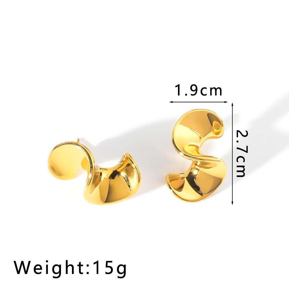 2025 Summer Geometric Swisted Earrings For Women Stainless Steel Pierce Stud