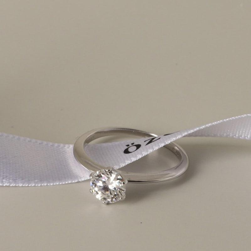 ozel [Custom Made] Silver925 Moissanite 0.8CT 6 Prong Setting Ring PS091R