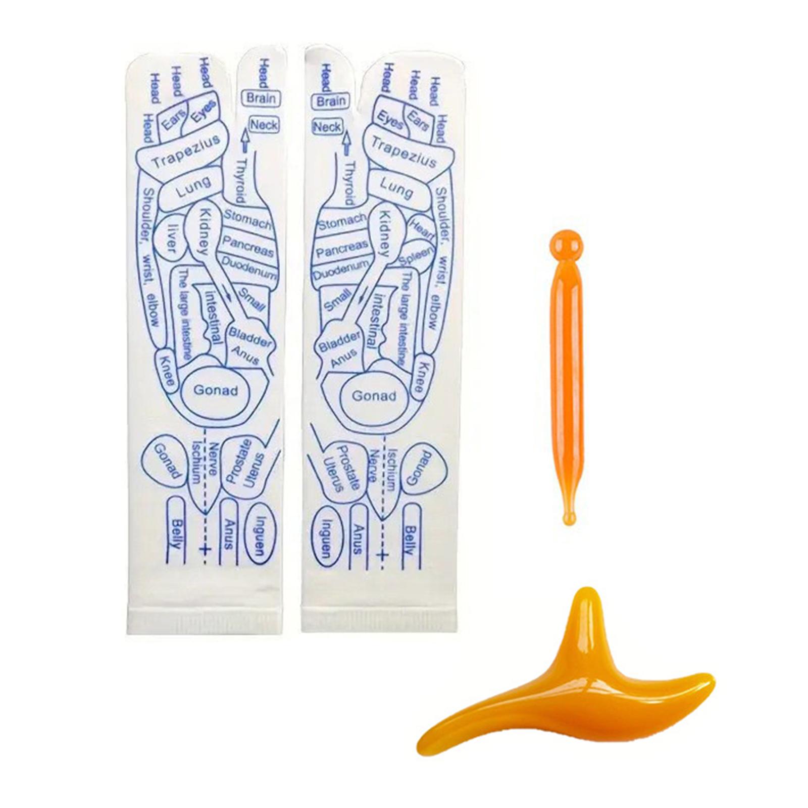 

Набор носков для акупрессуры и рефлексотерапии с массажным инструментом для триггерных точек, носки для массажа ног, боль в ногах оранжевый