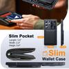 RFID Blocking Wallet Phone Case Slide Camera Cover Military Shockproof PC TPU Protective Cover for Samsung Galaxy S25 Ultra-Black