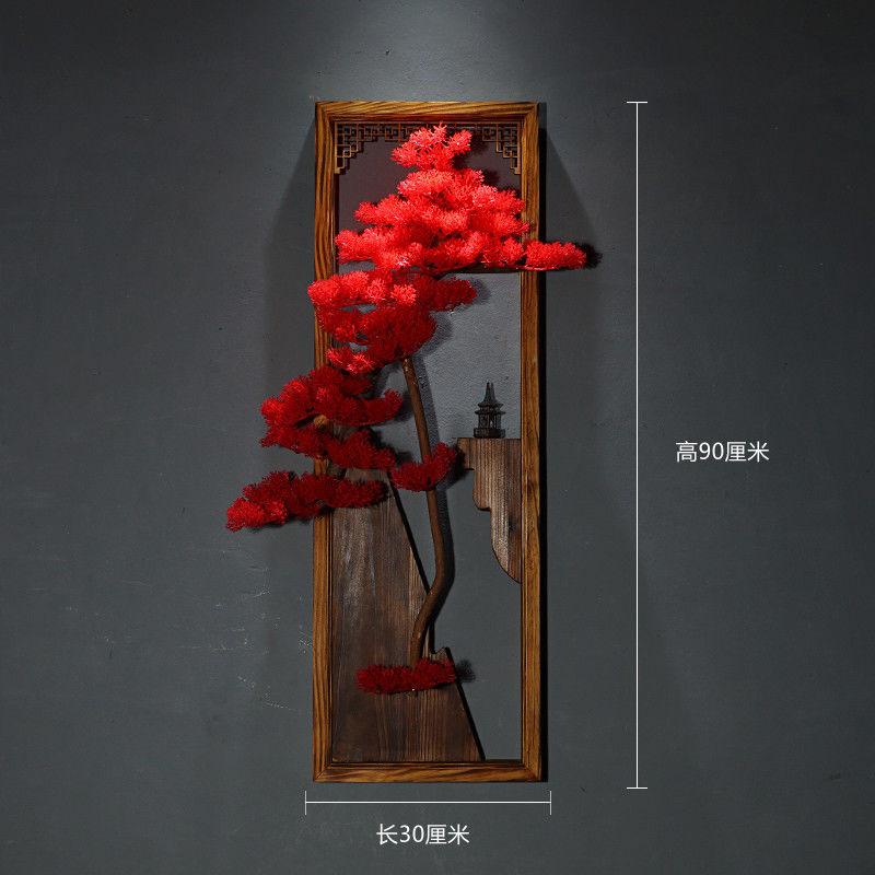 

Wooden Frame Pendant Teahouse Living Room Background Wall Decoration Rectangle Simulation Welcome Pine Wall Hanging Decoration 90x30cm