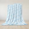 Baby Blue Bow Bloom Flannel Blanket Warm Soft Halloween Christmas Couch Warm Cozy Decorative Decor Gift for All Season