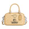 X Peanuts Collaboration Charlie 19 Coated Canvas Shoulder Crossbody Bag Small Women Bags Silver Hay CBJ63-SVMMK