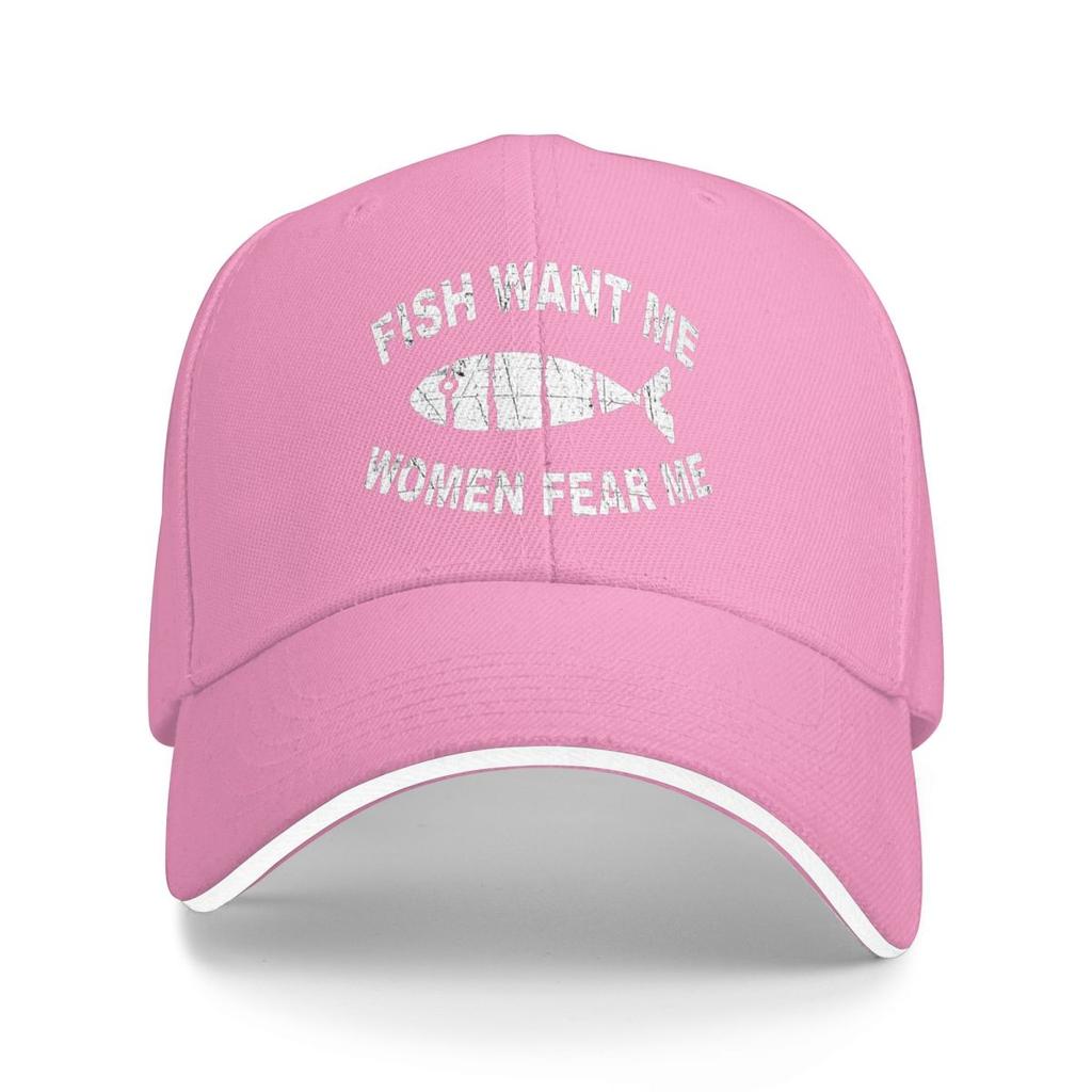 Fisk Vill Ha Mig Kvinnor Fruktar Mig Basebollkepsar Snapback Basebollhattar Andningsbara Casual Casquette Utomhus för Män Och Kvinnor