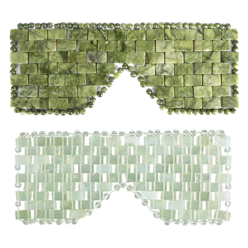 Jade Eye Mask Sleep Massager Mask Alleviate Puffiness Sleeping Eye Mask Relieve Wrinkles 100% Real Jade Stone Beads for Women
