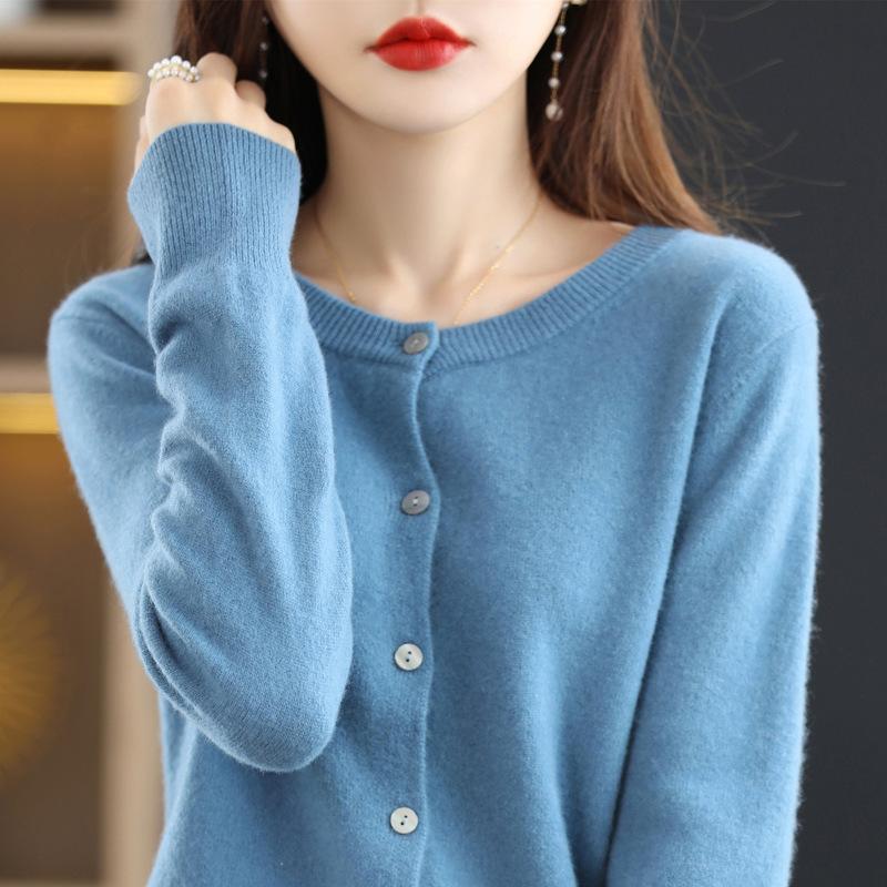 INDFS Damenmode Lässig Herbst Winter Einfarbig Druck Langarm O-Ausschnitt Pullover