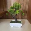 Small Artificial Potted Trees, Plastic Green Plants for Home Garden Decor, Indoor Outdoor Table Centerpieces for Hotel Party