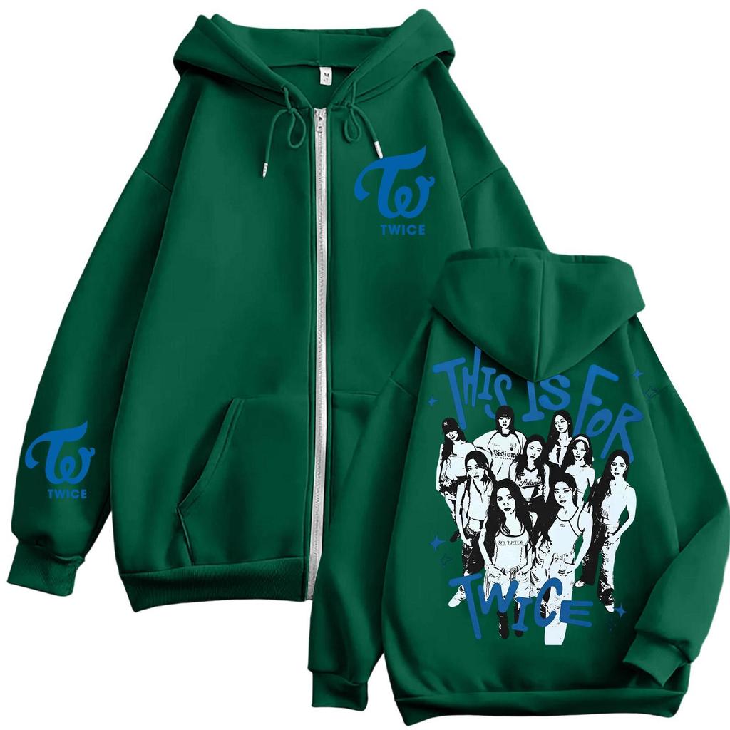 Damen Casual Mode Bedrucktes Langarm-Kapuzensweatshirt mit Reißverschluss