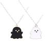 Cartoon Black And White Ghost Ghost Necklace Pendant Male Hip Hop Personality Female Couple Accessories Sweater Chain Halloween Gift