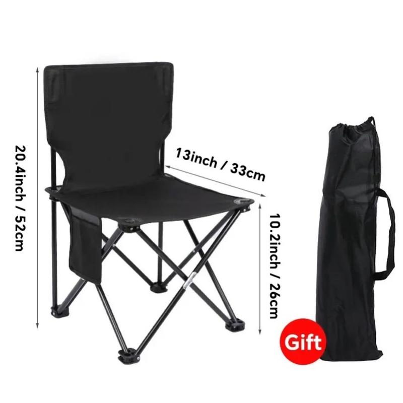 

Складной стул для кемпинга, переносной стул для рыбалки, складной стул для пикника из ткани Оксфорд, мебель для кемпинга чёрный