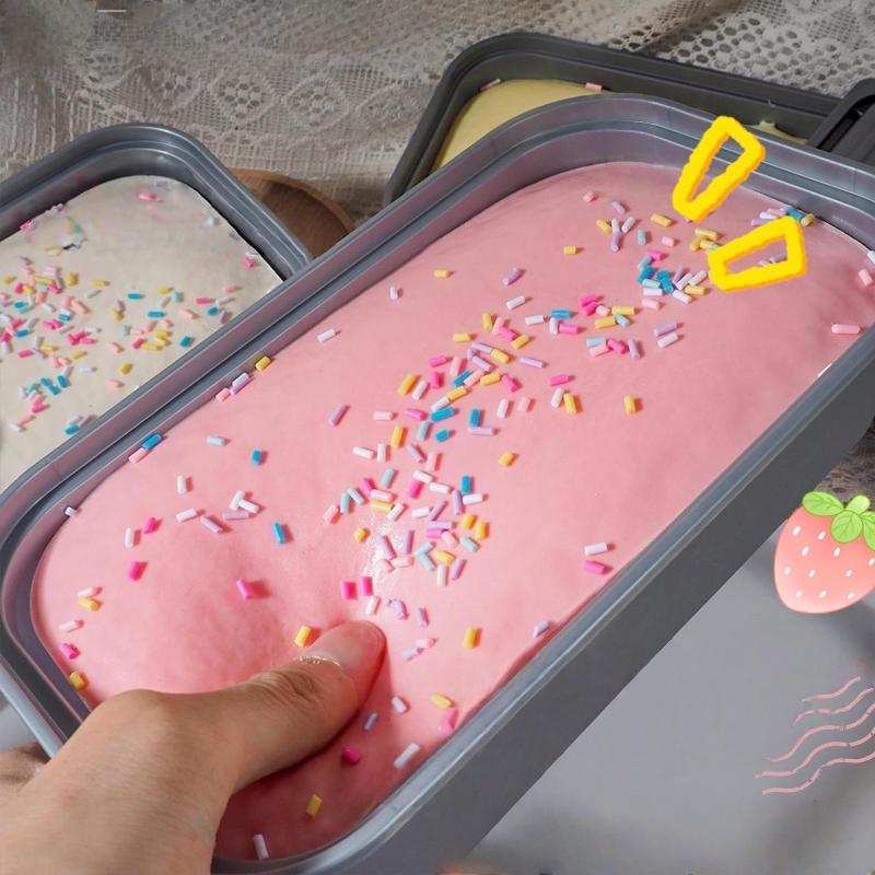 Doos Cake Squishy Speelgoed Langzaam Rijzend Kawaii Knijp Fidget Speelgoed Anti Stress voor Kinderen Verjaardag Vakantie Cadeaus gray