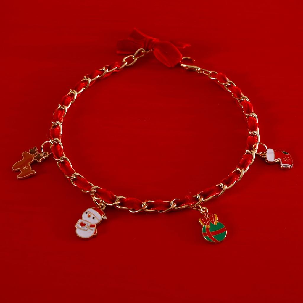 2023 Pet Christmas Velvet Collar With Metal Oil Drops Pendant Elderly Tree Gloves Socks Bow Tie Cat Dog Necklace