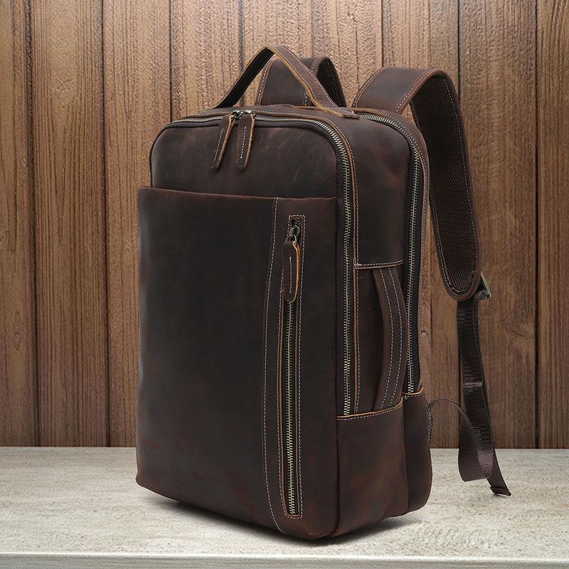Backpack Genuine Leather Men's Backpack Large-capacity Computer Bag Business Travel Bag