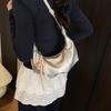 Bullhorn Shaped Underarm Bag Women's Solid Color Dumpling Handbag Zipper Shoulder Bag Knot Design Commute Dating Crossbody Bag