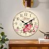1 Wooden Wall Clock, Colorful Flower and Butterfly Design Wall Clock, Home Mute Clock, Suitable for Home Decoration, Living Room