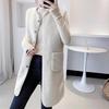 Women's  Autumn Winter Vest Coat Round Neck Loose Mid-length Sleeveless Single-breasted Pockets Cardigan Warm Thick Outerwear Vest