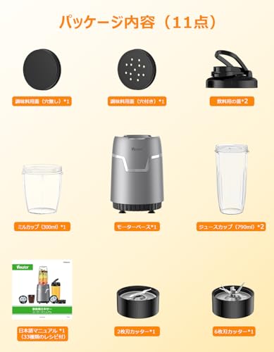 VEWIOR Juicer/Mixer [2025 Technological Innovation! Multi-Purpose Blender with Maximum 1200W Power and 790ML Large Capacity]. Crush Ice, Perfect for S