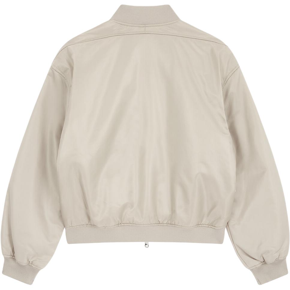 Calvin Klein Solid Color Baseball Collar Minimalist Bomber Jacket Women jackets Beige 40WL591-PCF