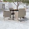 vidaXL 5 Pcs. Garden Dining Set with Cushions Beige and Black