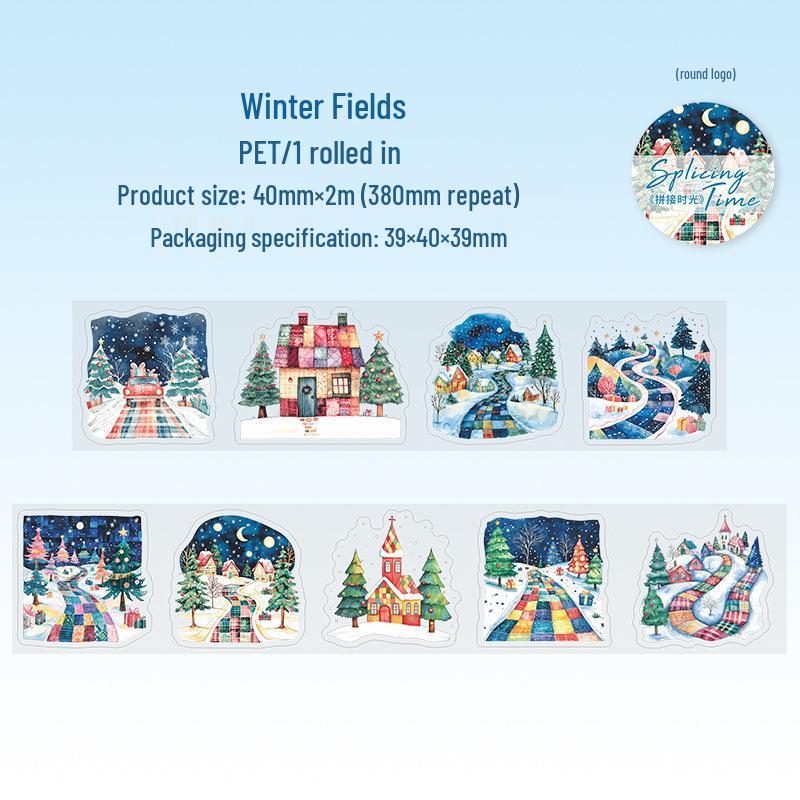 Beautiful Day Patchwork Scenery PET Die-Cut Tape: Journal Decoration Collage, 6 Styles