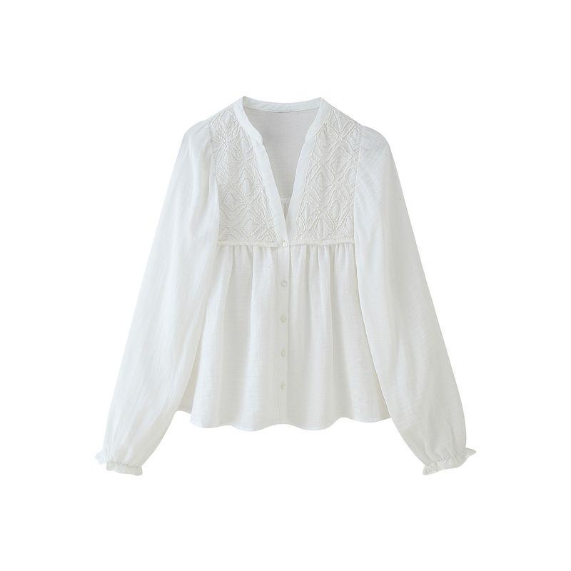 Jnleaog Autumn New Women's Clothing Fashion Style Stylish Fashion Embroider Cotton Top 2298062