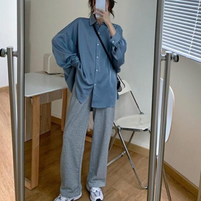 Oversize košile Dámské letní elegantní kardigan s lucernovým rukávem bílá košile s dlouhým rukávem ležérní top