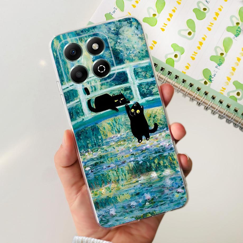Phone Case for Honor X6b / Honor X6a Plus Transparent Shockproof Soft Cover Love Heart Butterfly Marble Bumper Camera Protection