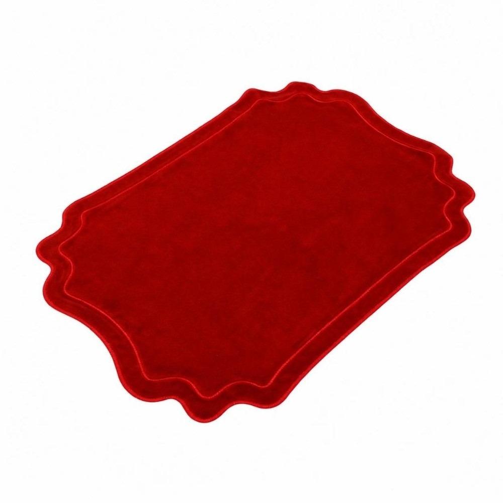 Solid Color Irregular Placemats 47×35cm Kitchen Placemats Vintage Velvet Placemats