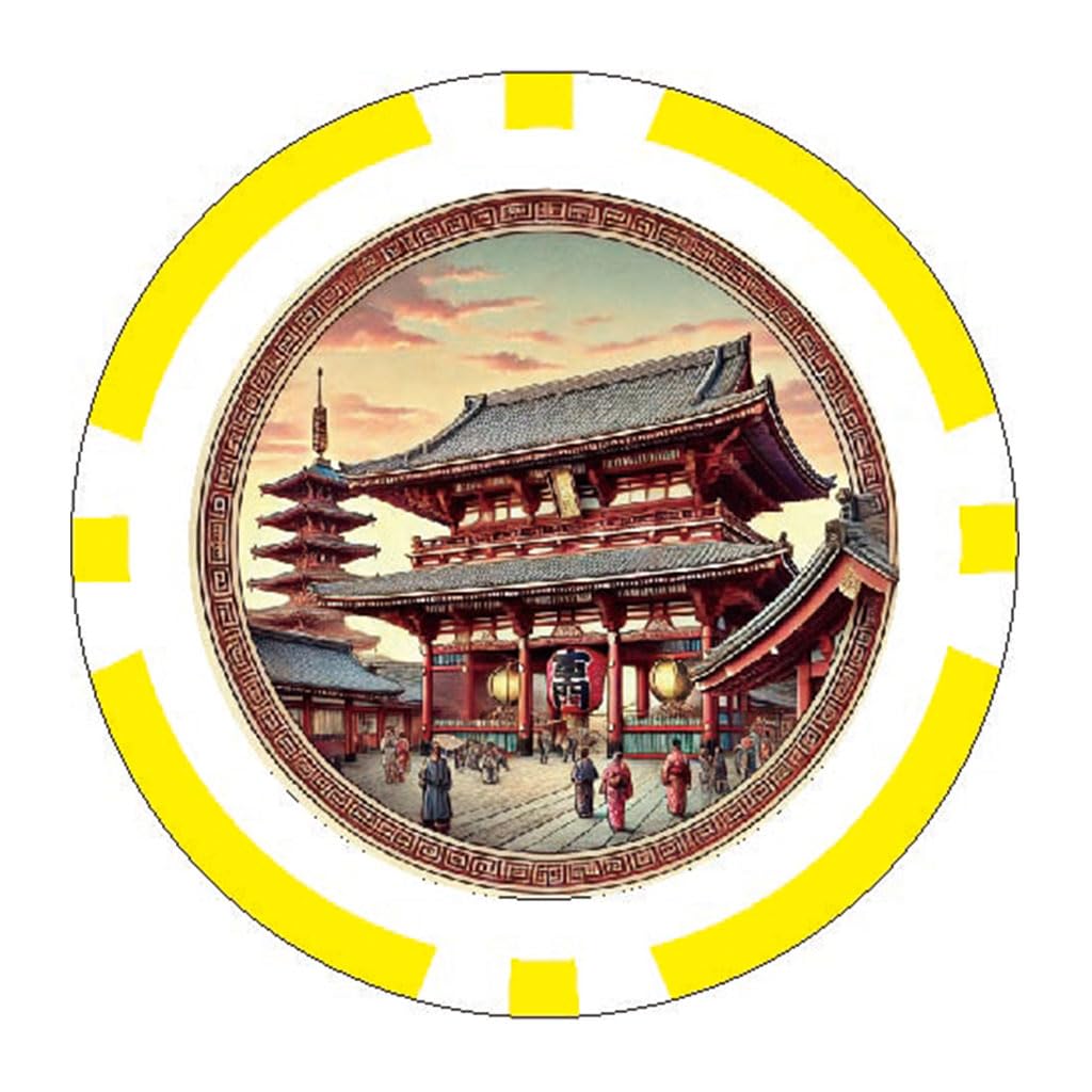 Poker Chip Japanese Landscape Marker Asakusa (080)