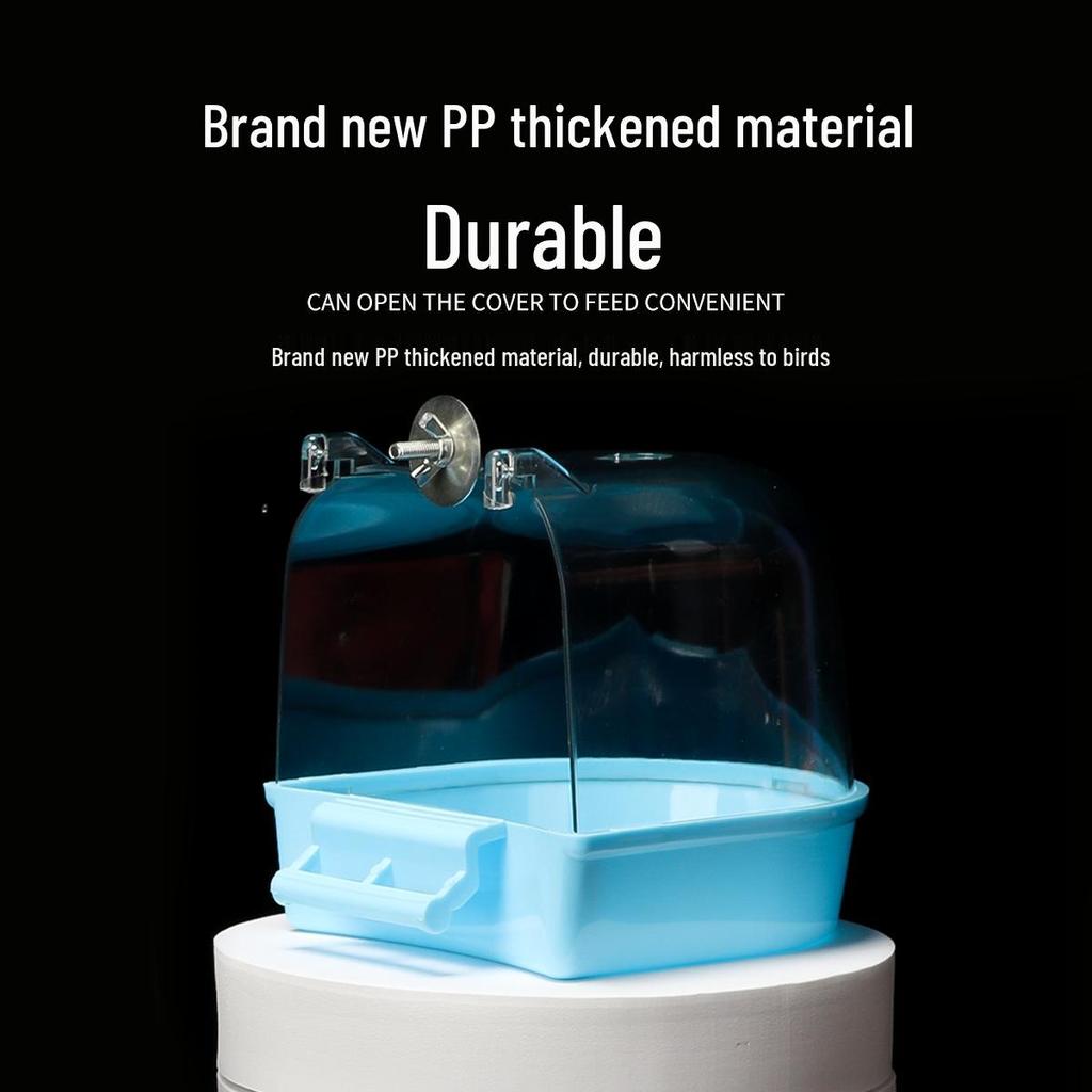 Transparent Large Bathing Basin Toy for Birds - Suitable for Mynas, Cockatiels, Lovebirds, Budgies