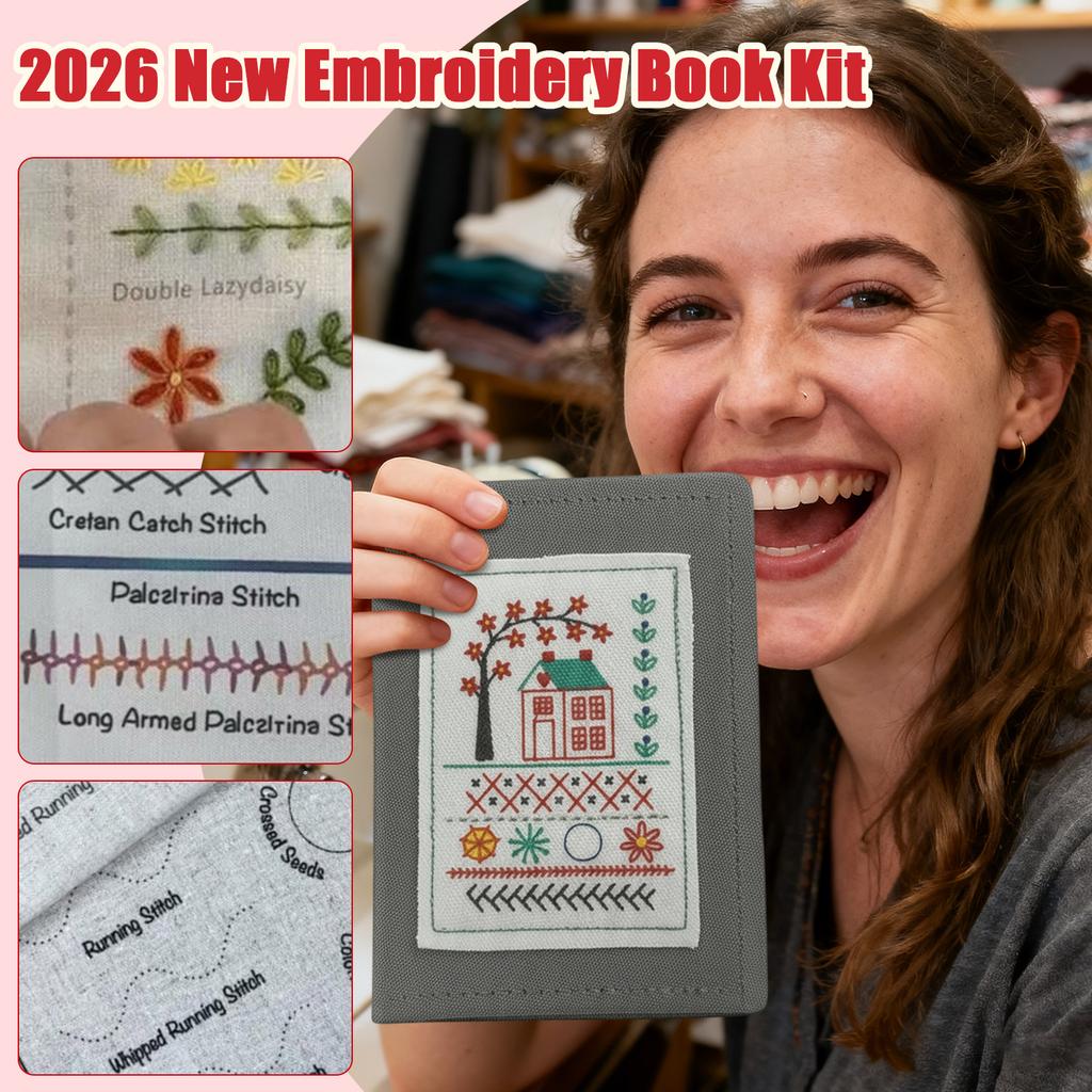 Embroidery Book Kit, Portable All Scenario Embroidery Book, Comes With A Complete And Instructional, Perfect For Beginners And Craft Lovers