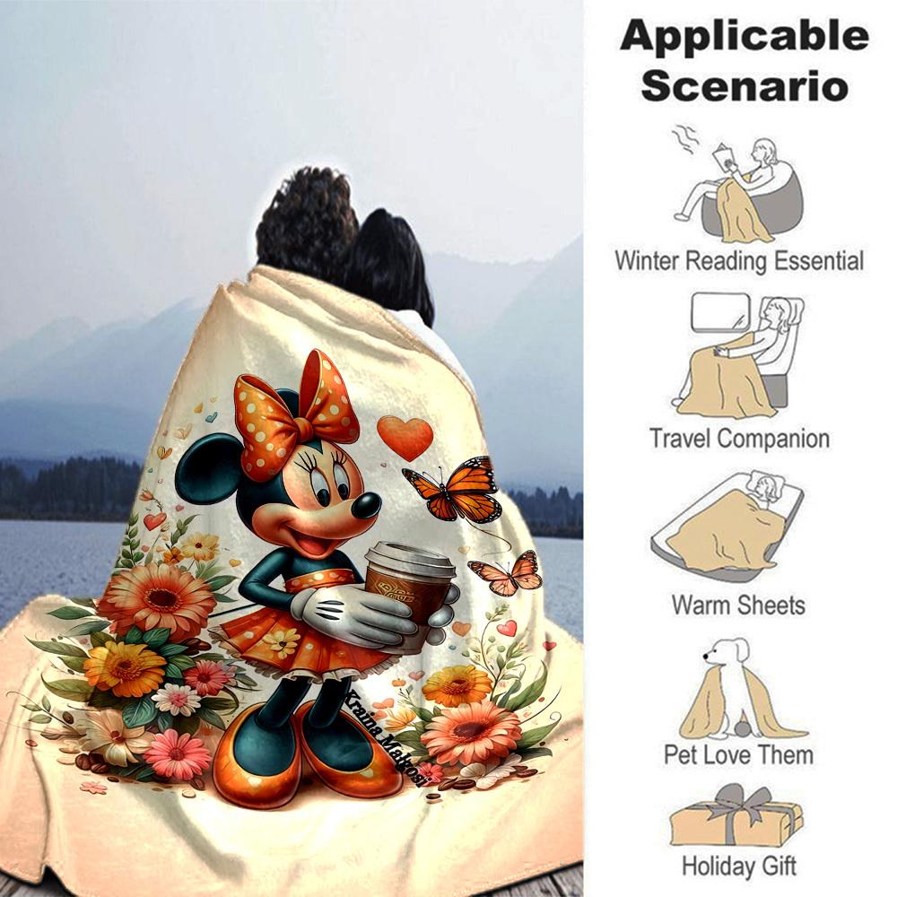 1pc flowers coffee blanket Lightweight Flannel Throw for Sofa Bed Travel Camping Livingroom Office Couch Chair