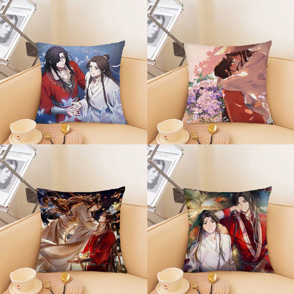 Heavenly Officials Blessing Animation Pillow Case Fashion Square Pillowcase Bedroom Sofa Room Ins Decoration Leisure