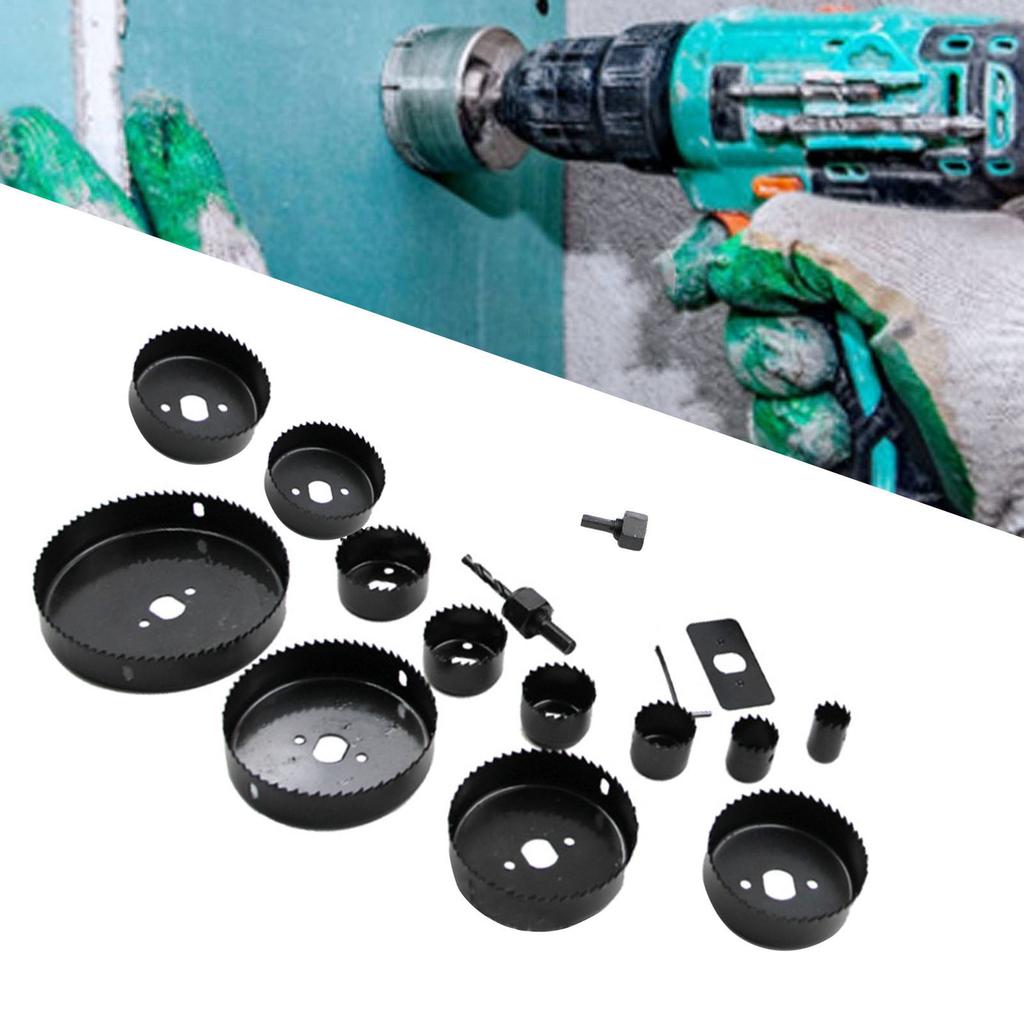 16Pcs Hole Saw Kit Carbon Steel Wear Resistance Accurate Efficient Hole Saw Set for Woodworking