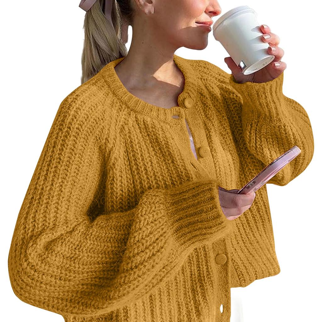 Women's Solid Color Casual Long Sleeve Loose Lazy Cardigan Sweater Sweater Coat