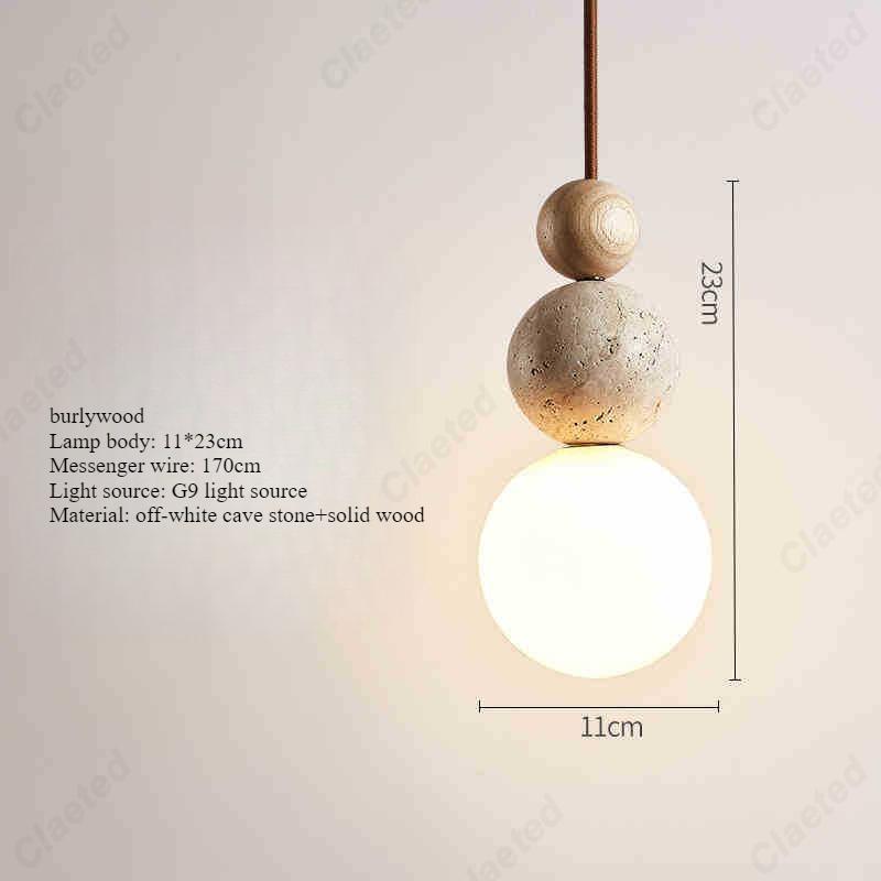 

Cream Wind LED Single-headed Chandelier Restaurant Bar Corridor Bedroom Bedside Decorative Lighting Lamps warm light колір старого дерева