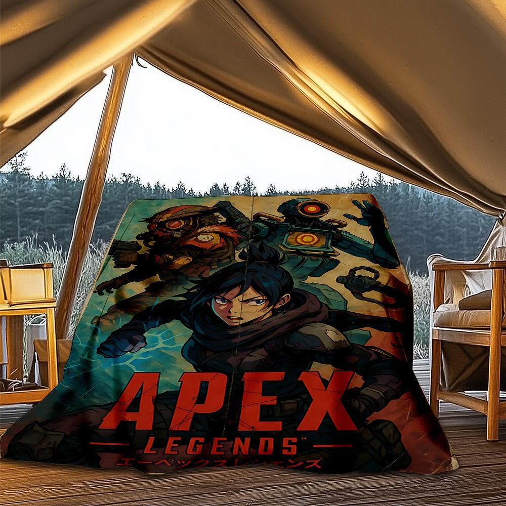 1pc Apex Legends Outdoor Flannel Blanket, Cozy & Warm Soft Te Playful Design, Napping Camping,
