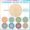 Wooden Mandala Painting Slices 40pcs, Crafts Ornament for Wedding & Home Decor