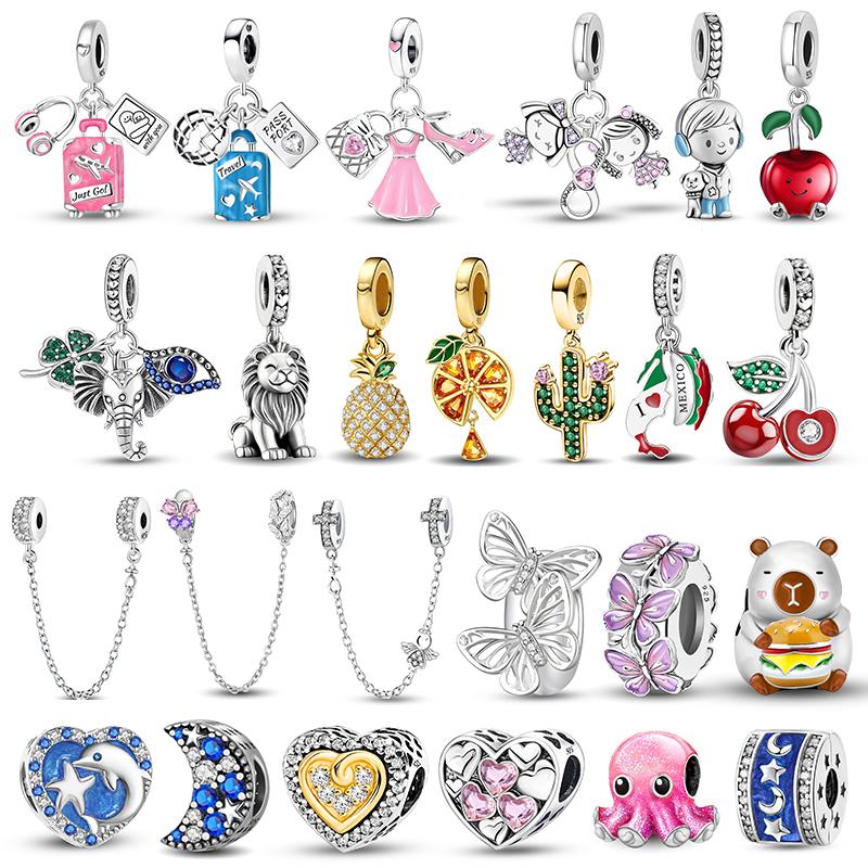 New Copper Elephant Dolphin Suitcase Charm Pendant For Women Diy Bracelets High Quality Personalized Fine Jewelry