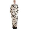 Women's Loose Large Size Three-quarter Sleeve V-neck Button Printed Robe Drawstring Trousers Two-piece Set