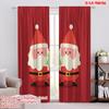 2pcs,2D Plane Printing Curtains Digital Printed Santa Claus_ Christmas Tree Versatile Durable Polyester (without Rod)