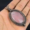Rose Quartz Jewelry, 999 Copper Wire Wrapped Pendant Handmade Gemstone Jewelry, Gifts For Wife Brand New Pendant