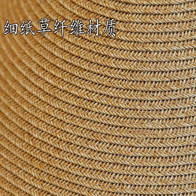 Contrast color cloth edge~ ins fashion empty top straw hat women's seaside outing big brim sun protection cap summer