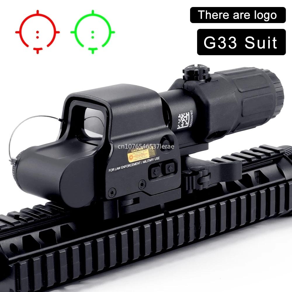 Tactical Airsoft G45 5X Magnifier 558 553 EXPS3 Red Dot Combo Scope Optics QD Mount Weaver Fit 20MM Rail Mount With Full Marking