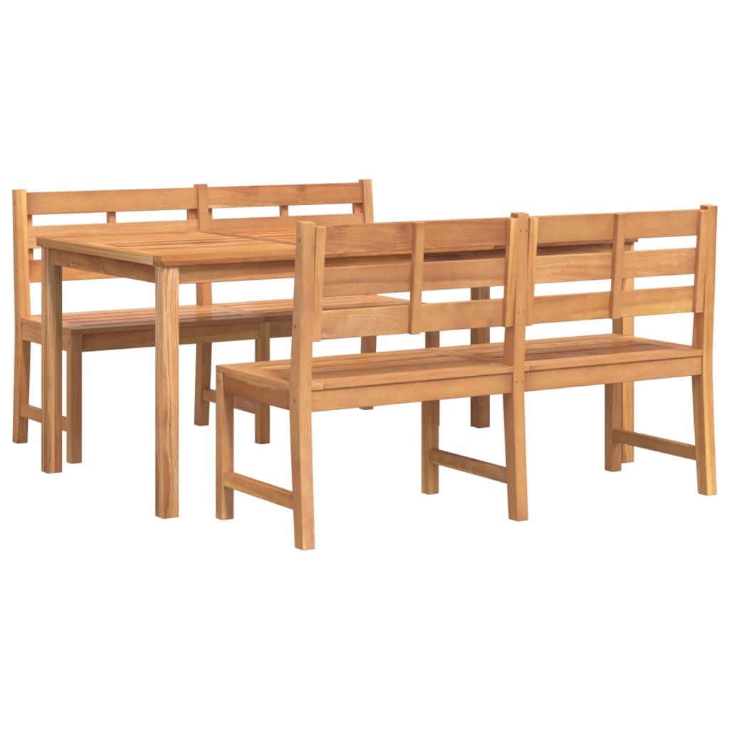 3 Piece Garden Dining Set Solid Teak Wood