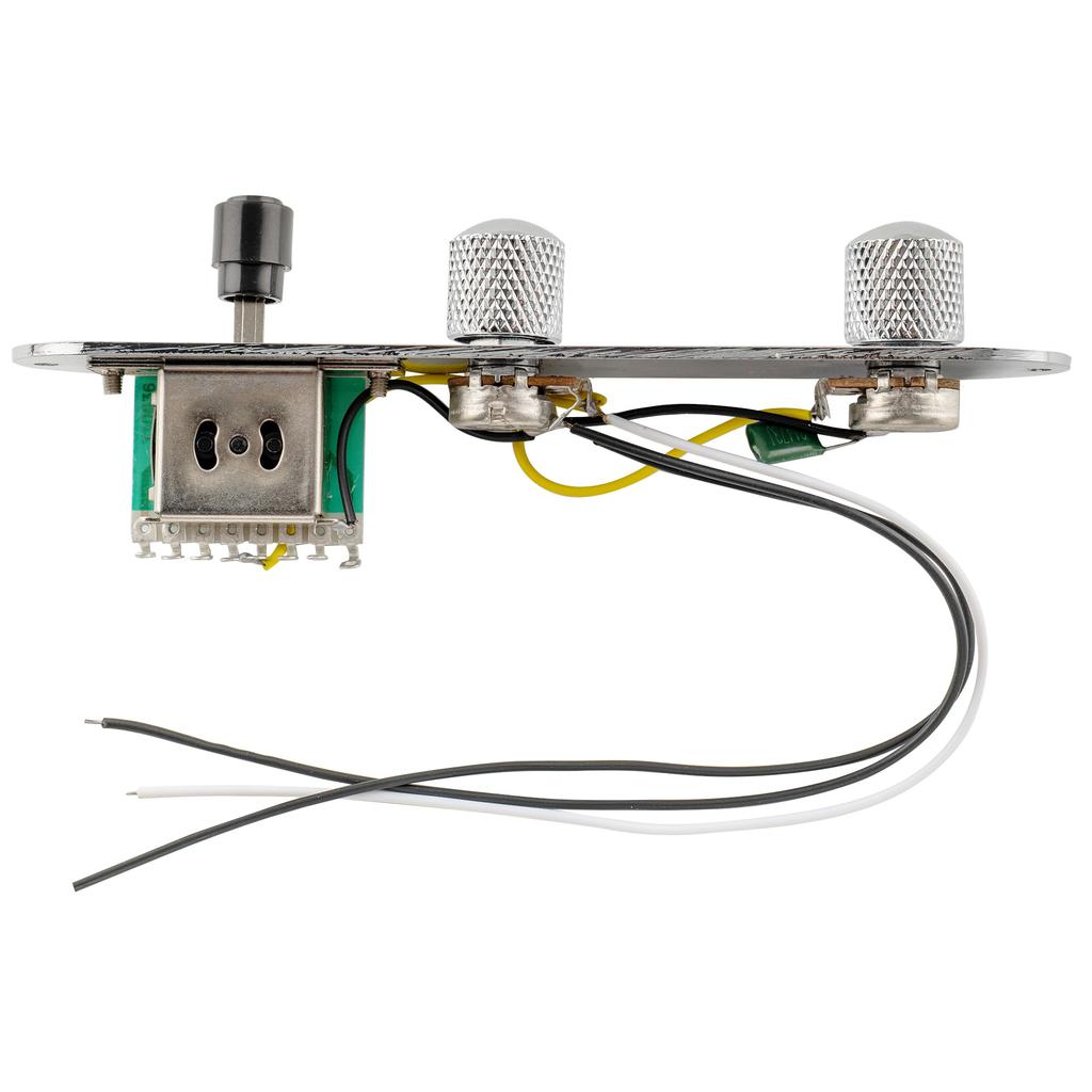 Musiclily Basic 32mm Telecaster Pre-Wired Control Plate with 3-Way Switch for Tele Electric Guitar, Chrome