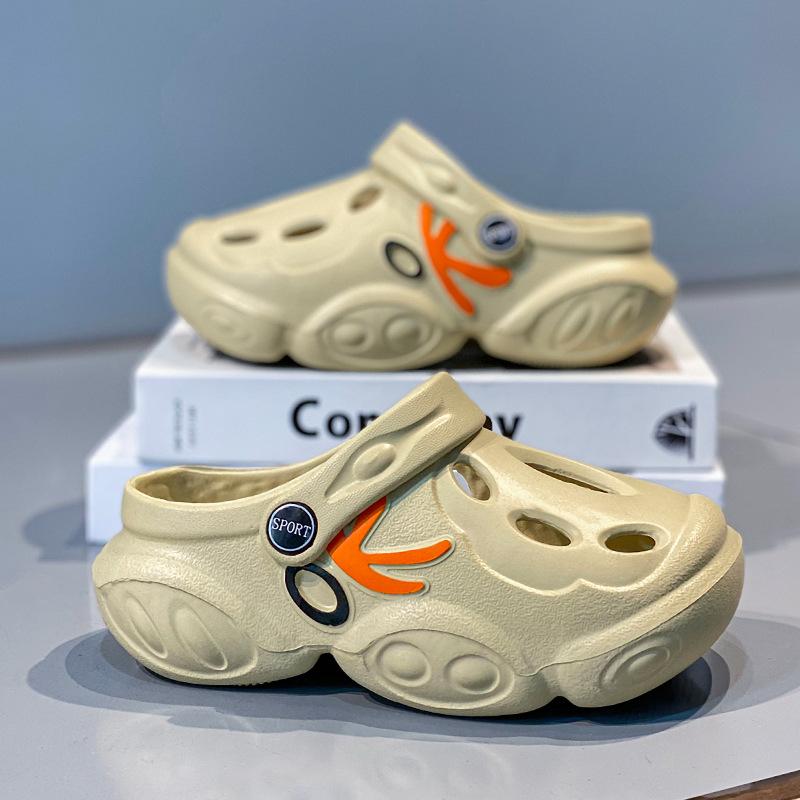 

Детские тапочки легкие, сумка для головы, пляжная обувь для мальчиков, мягкая подошва, дышащие сандалии для девочек, детская одежда, садовая обувь 35 хаки